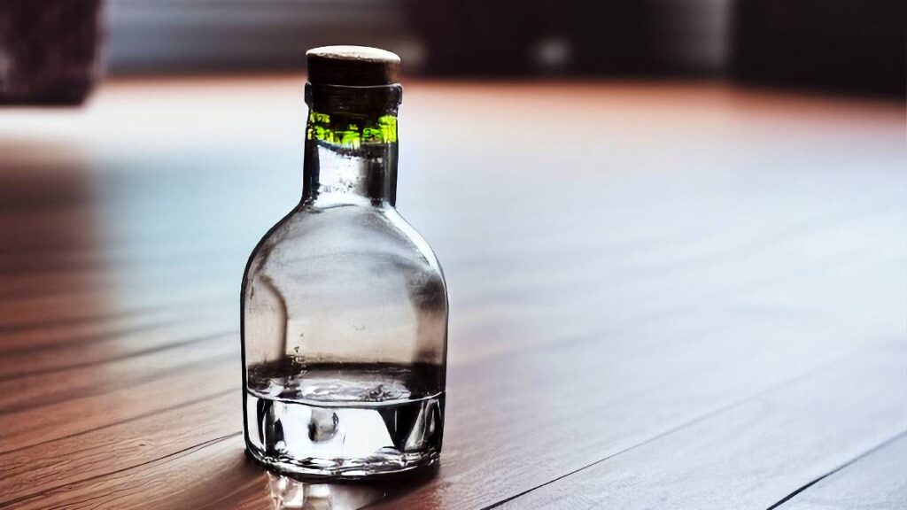 binge drinking research - bottle on floor