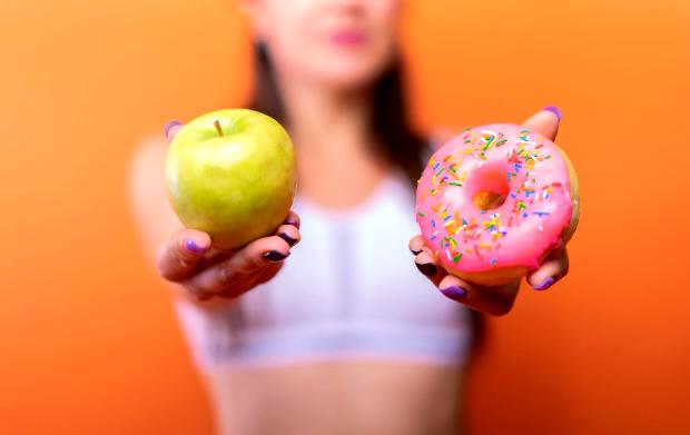 weight loss loss affirmations -- apple or donut
