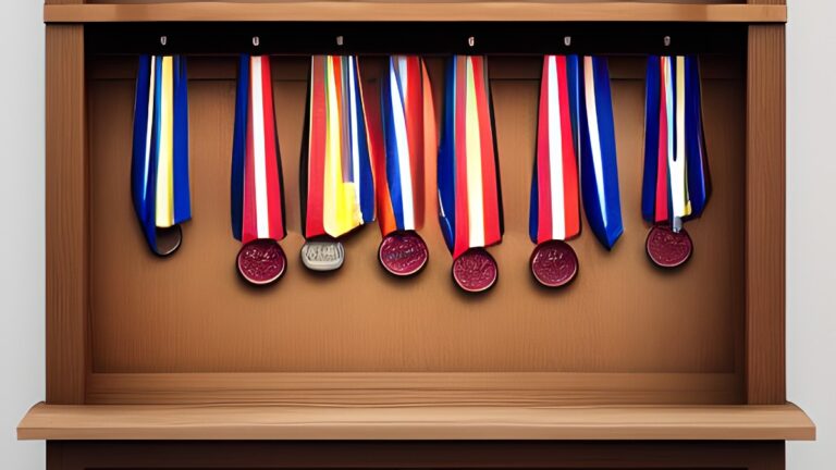 extrinsic motivation - cabinet with medals