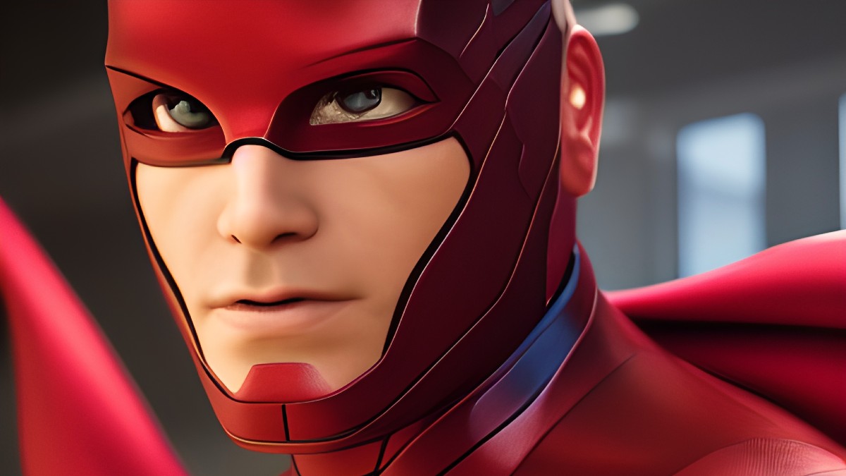 hero instinct - face of superhero in red mask