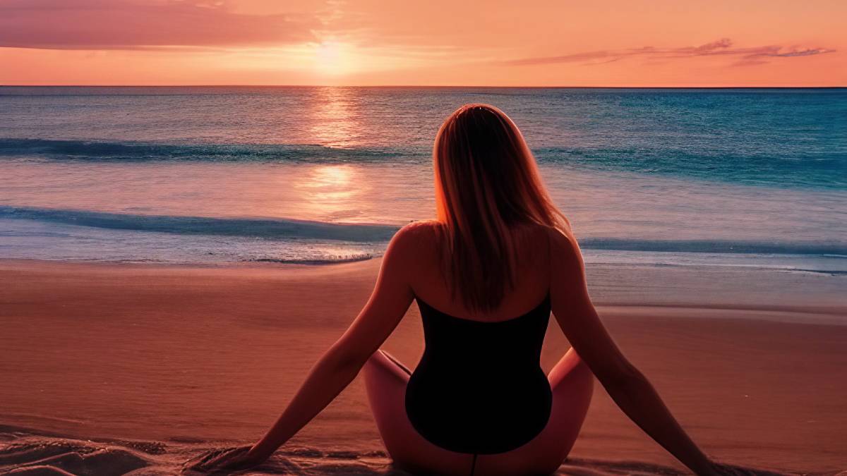 self-soothing techniques - woman on the beach