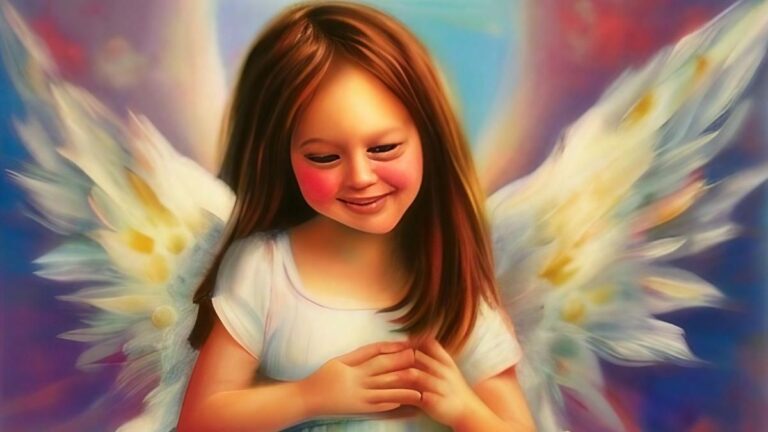 1110 angel number - cute angel painting