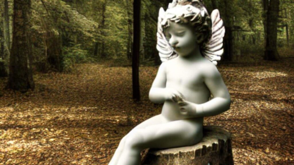 244 angel number - cute angel statue