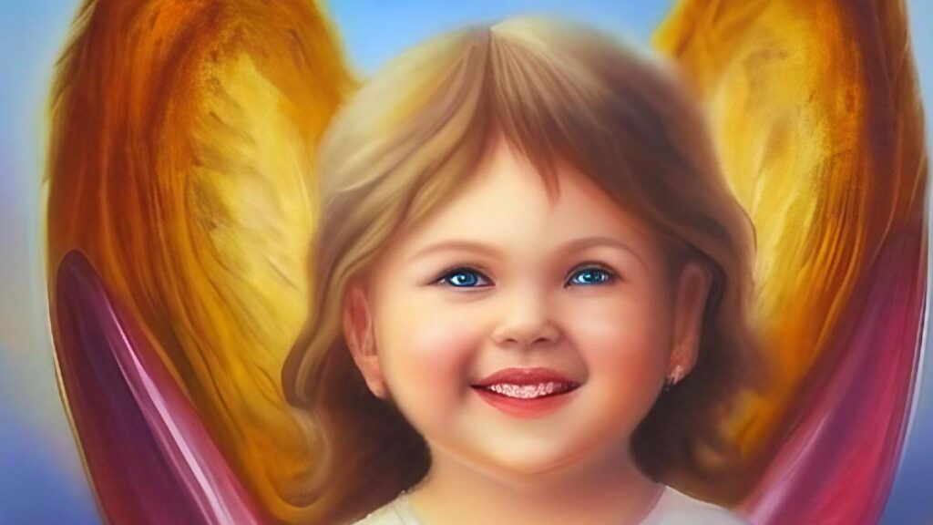 811 angel number - cute angel painting