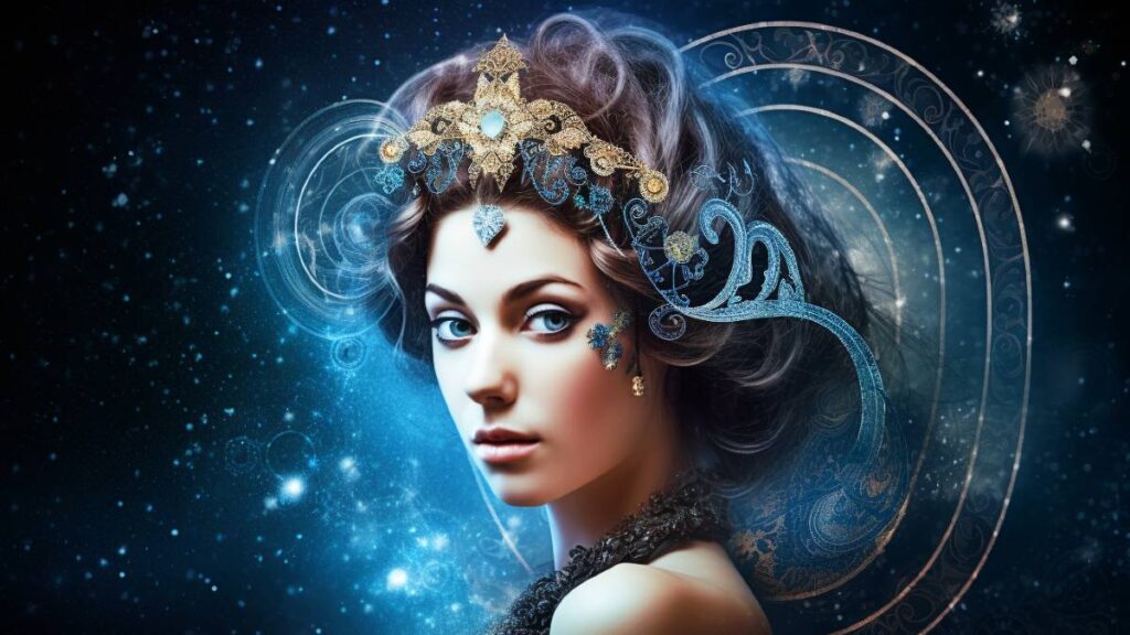 free yearly horoscope annual zodiac astrology - mystical blue woman