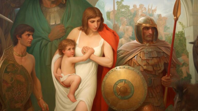 Prayers for Protection - roman soldiers protecting mother