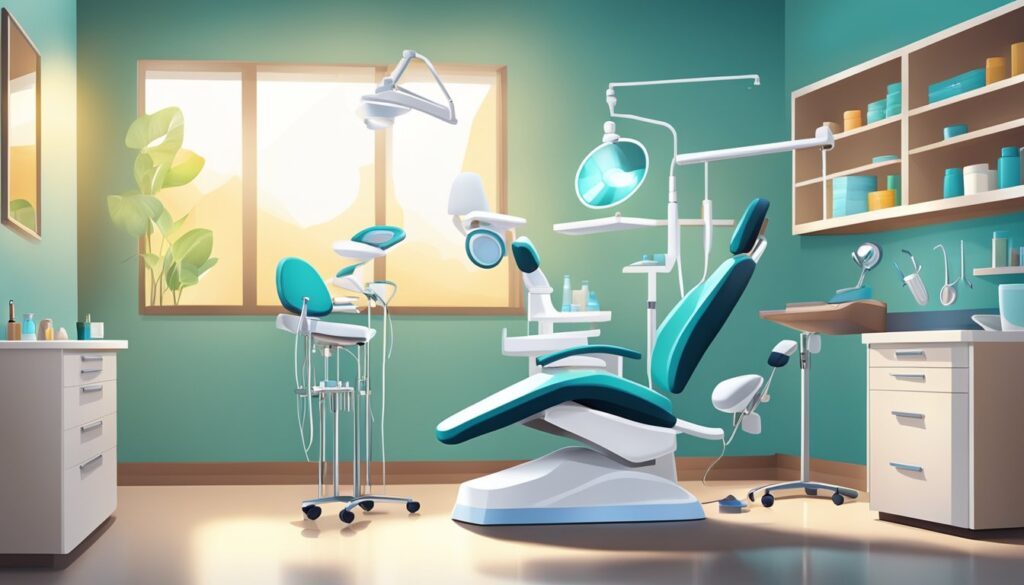 Image depicting a person in a dentist chair