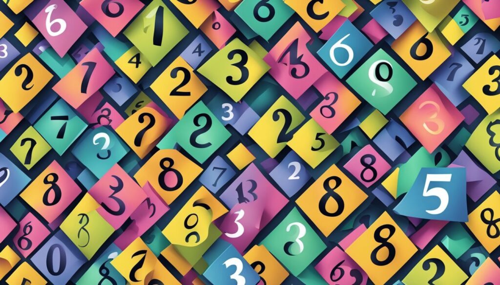 Colorful floating 3D numbers pattern background