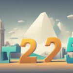 Stylized number 225 with pastel cityscape background.