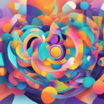 Colorful abstract digital art swirl design.