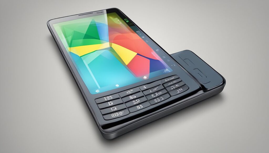 Modern smartphone with colorful display and keypad