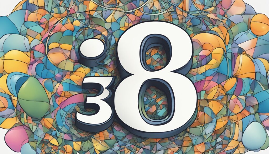 Colorful abstract background with bold number 30.