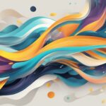 Colorful abstract wave art design.
