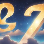 Starry sky with large golden letters 'Q' and '7'.