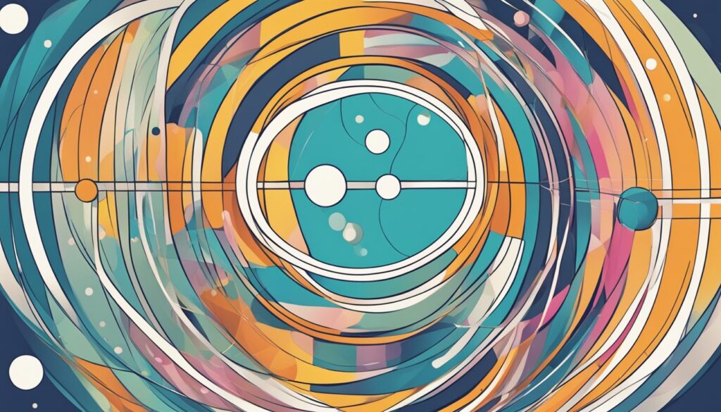 Abstract colorful concentric circles design.