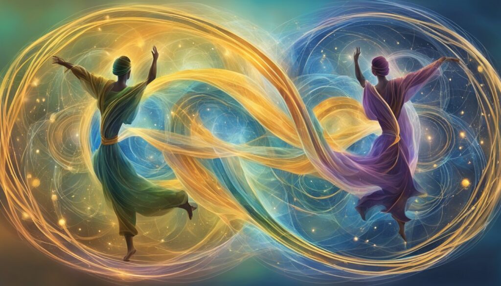 Abstract dance cosmic energy illustration