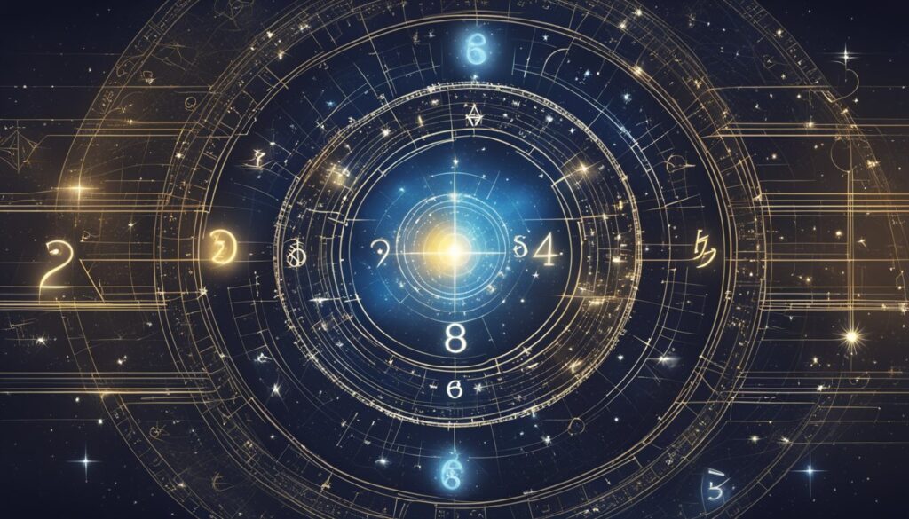 Astrological symbols and zodiac constellation map.
