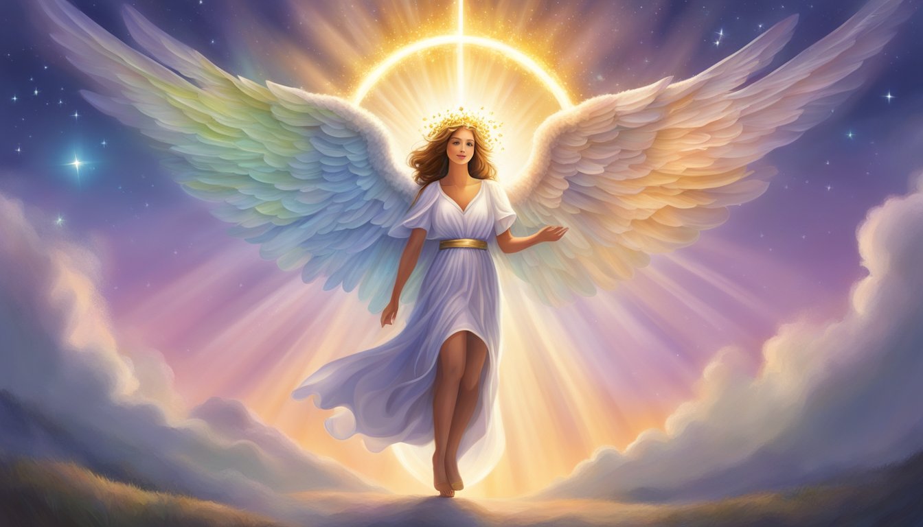 A birthday angel number guiding the progression of life through a glowing, celestial symbol