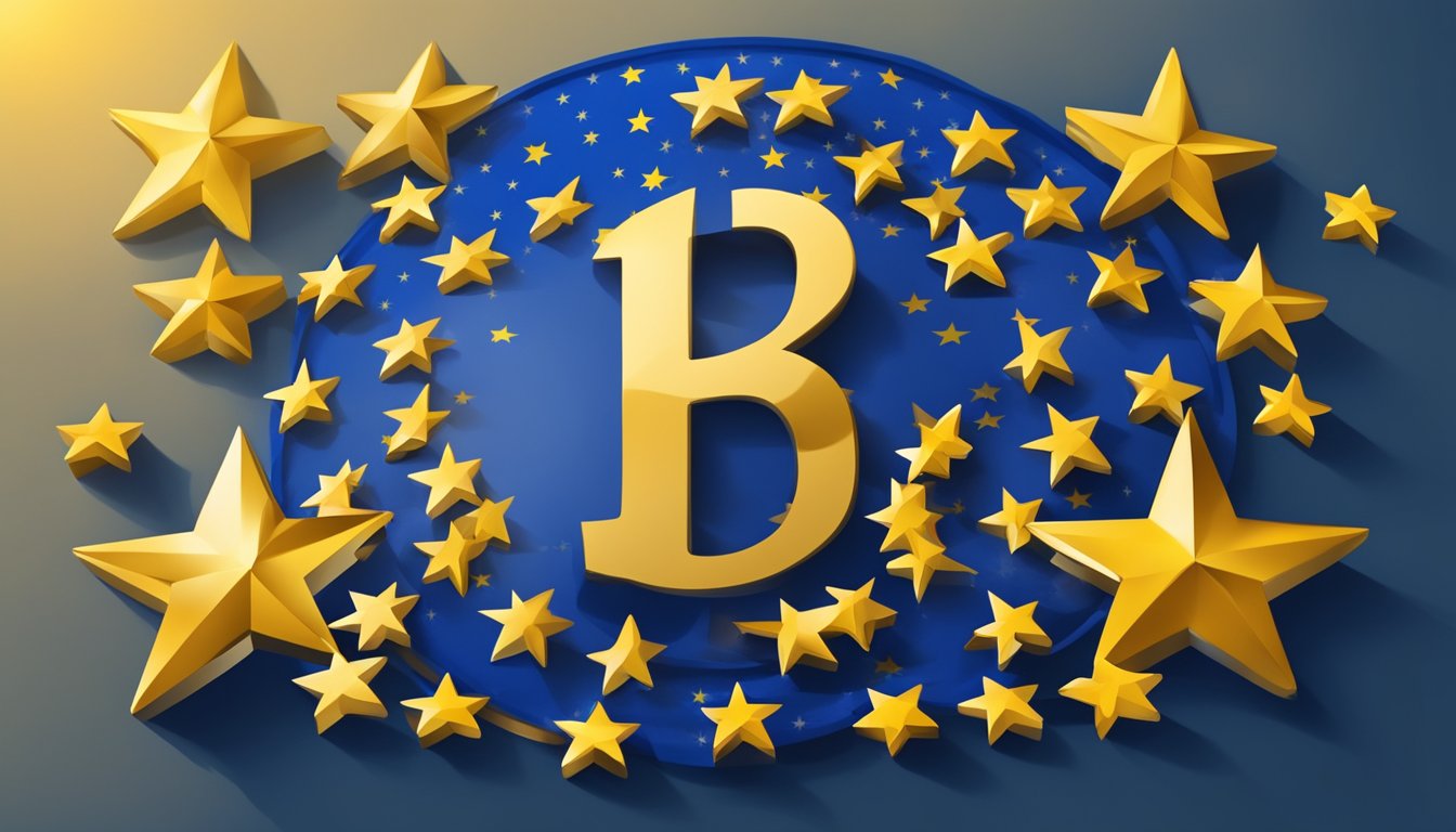 The EU emblem, surrounded by 12 stars, with "853" prominently displayed, symbolizing the significance of this number within the European Union