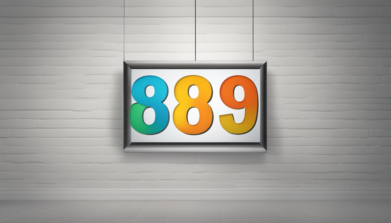 A large, bold "Frequently Asked Questions 8899 Bedeutung" sign hanging on a wall with a clean, modern design