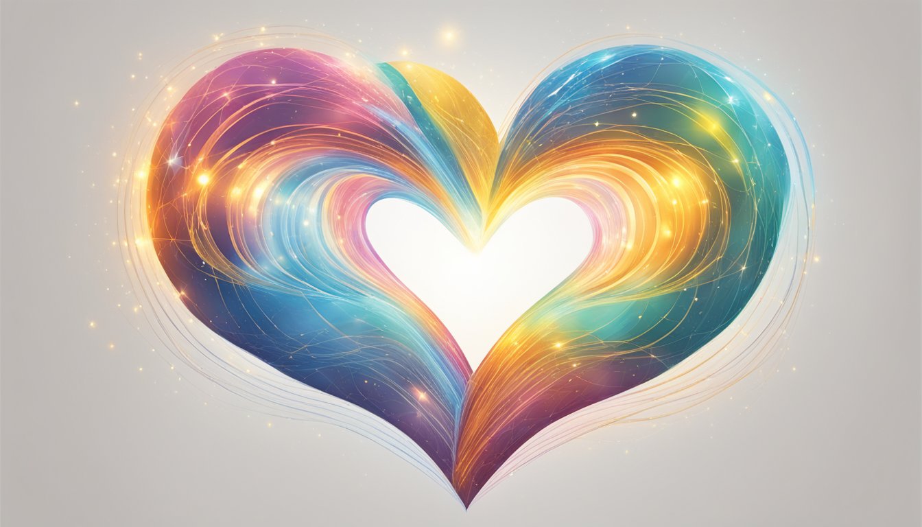 Influence on personal relationships: two interconnected hearts, one radiating positive energy, the other receiving and reflecting it