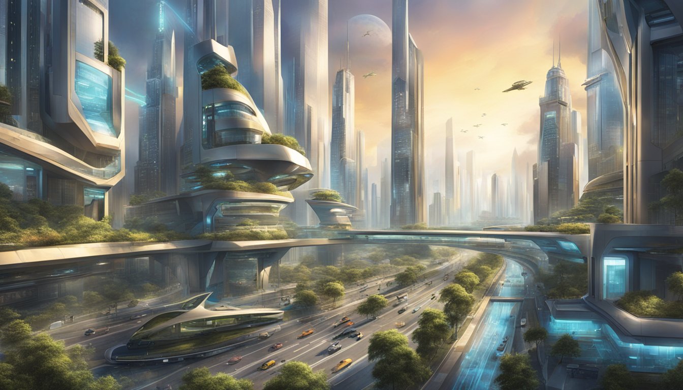 In 2266, a futuristic cityscape with advanced technology and bustling activity symbolizes the significance of the physical world