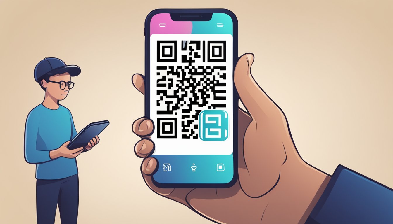 A person using a smartphone to scan a QR code for daily tasks